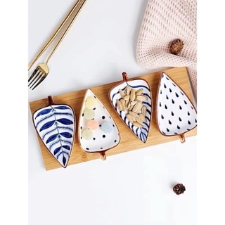 [ Hàng Có Sẵn ] SET 4 ĐĨA KÈM KHAY GỖ SIÊU XINH