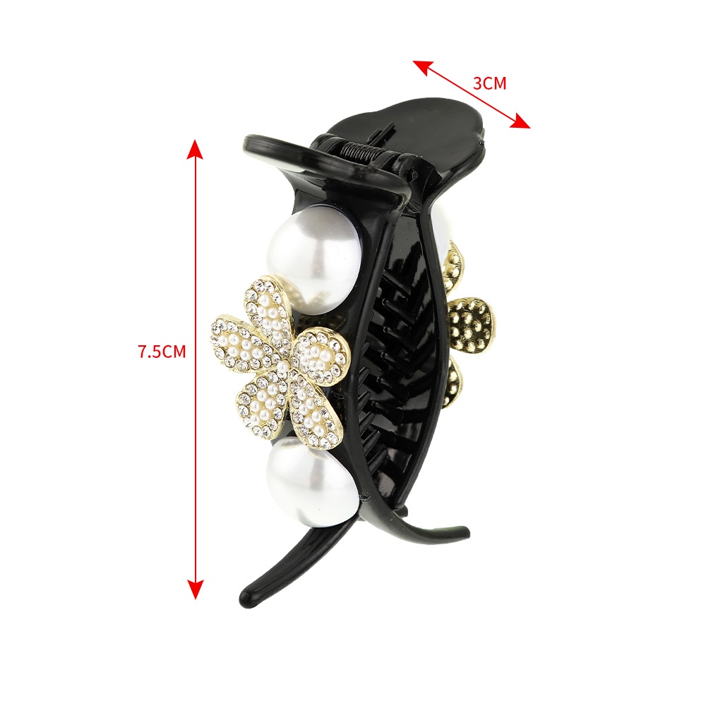 Kẹp tóc HAIMEIKANG hình bướm đính ngọc trai giả thời trang 7.5cm