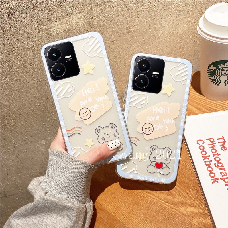 Ốp Điện Thoại Silicon Mềm Siêu Nhẹ Trong Suốt Họa Tiết Gấu Hoạt Hình Dành Cho VIVO Y35 2022 Y22 Y22s