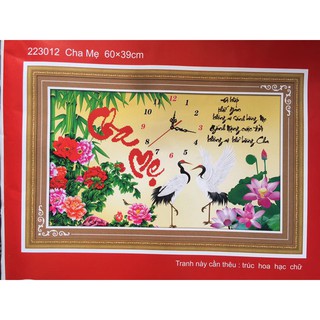 Tranh thêu chữ thập cha mẹ 223012-60x39cm