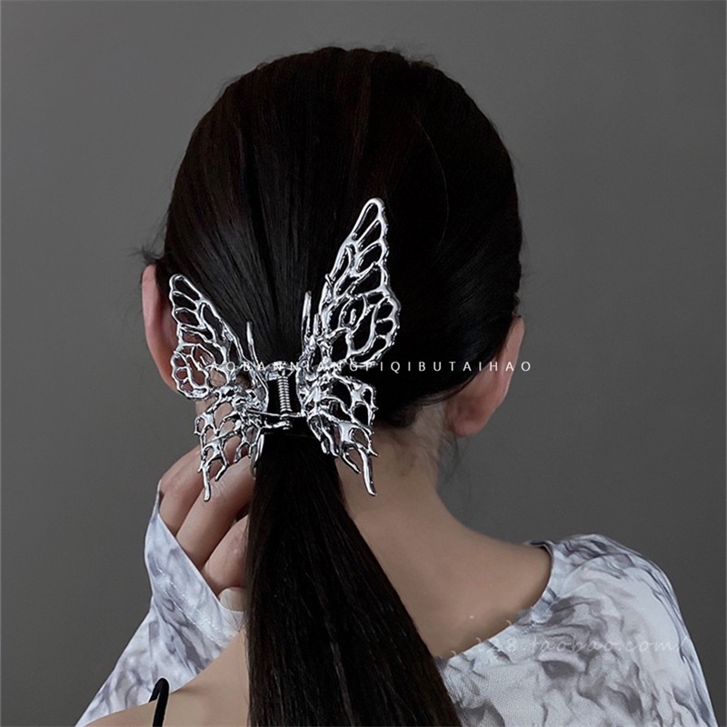 Kẹp Tóc Hình Nơ Bằng Kim Loại Phong Cách retro Thời Trang Chất Lượng Cao Cho Nữ