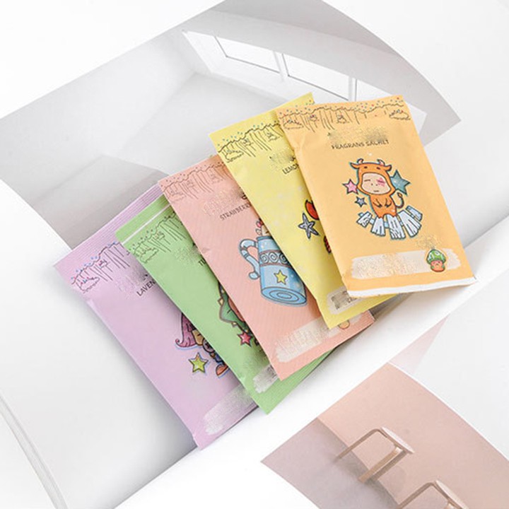 Túi thơm mini thảo mộc hương hoa tự nhiên 12 cung hoàng đạo 85x55mm để vali du lịch không móc treo túi ví