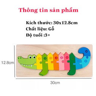 Tranh Ghép Nổi 10 Số Bằng  Gỗ 3D nhiều chủ đề giúp bé phát triển tư duy sáng tạo- Mầu sắc siêu yêu