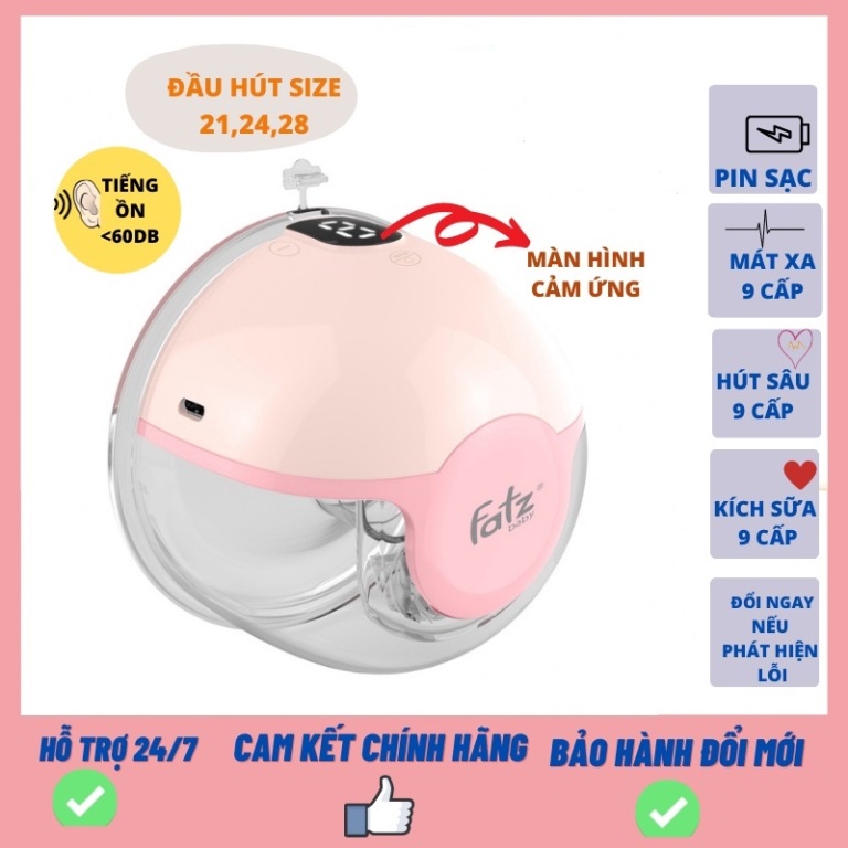(1 BÊN) MÁY HÚT SỮA ĐIỆN RẢNH TAY KHÔNG DÂY FATZ FATZBABY FREEMAX 2 FB1202CW