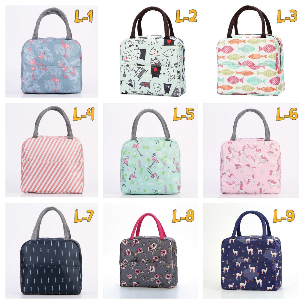 Túi giữ nhiệt Cơm trưa văn phòng / Dã ngoại chống thấm cỡ lớn họa tiết dễ thương #C455 | BigBuy360 - bigbuy360.vn