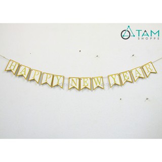 Dây treo chữ Happy New Year bằng gỗ số 05 TTTM