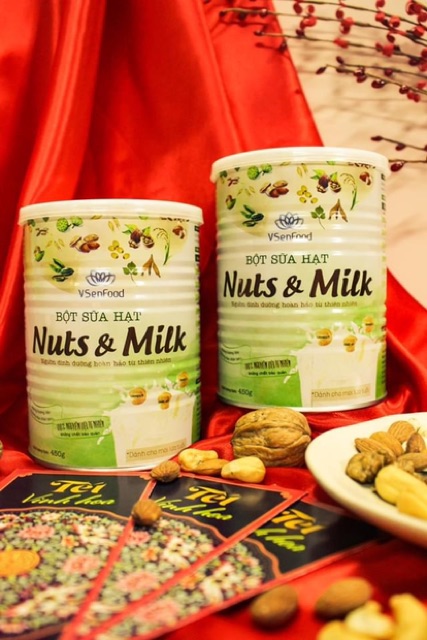 [Mã GROSALE2703 giảm 8% đơn 250K] Bột sữa hạt VSenFood Nuts &amp; Milk 450g (Date: T8/2022)