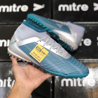 Giày Bóng Đá VN Chính Hãng Mitre 181229 Xám Xanh Lục Cao Cổ TF