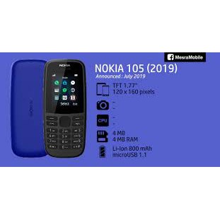 Điện Thoại Nghe Gọi Nokia 105  2 Sim- Hàng Mới Chính Hãng New Fulbox Hoặc Like New