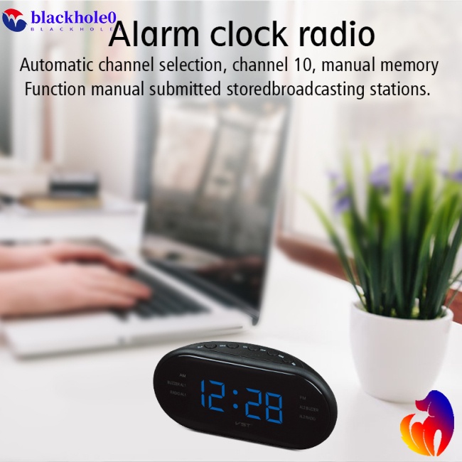 BH LED Alarm Clock Radio Digital AM/FM Radio Red With EU Plug