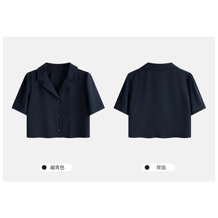 Áo Sơ Mi Ngắn Tay Cổ Vest Thiết Kế Mới Thời Trang Mùa Hè Theo Phong Cách Pháp Dành Cho Nữ