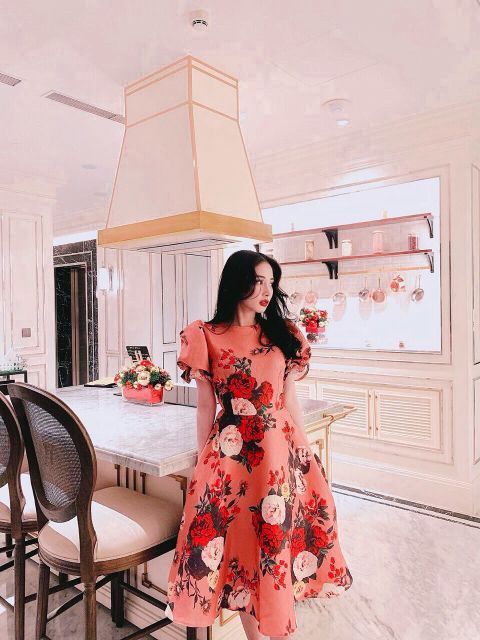 Đầm xòe hoa tay con | BigBuy360 - bigbuy360.vn