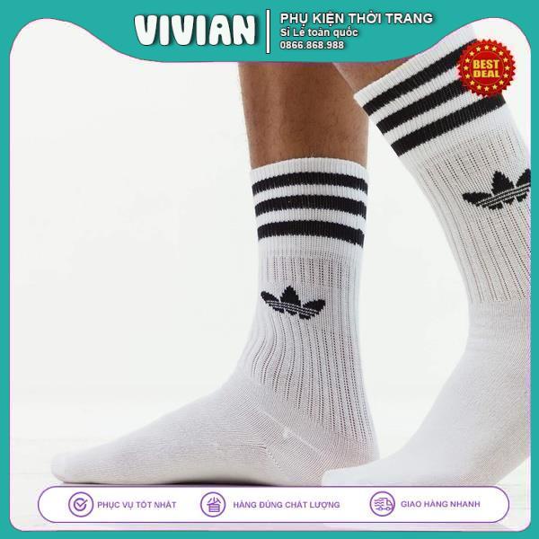 Tất Vớ ADIDAS siêu cao cổ 3 SỌC, sợi COTTON thấm hút mồ hôi, kháng khuẩn, khử mùi, độ dài 19cm, dành cho cả nam và nữ