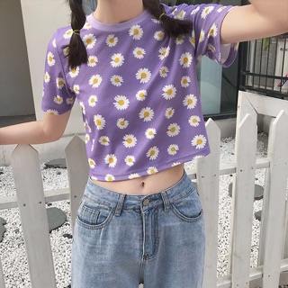 Áo croptop tím hoa