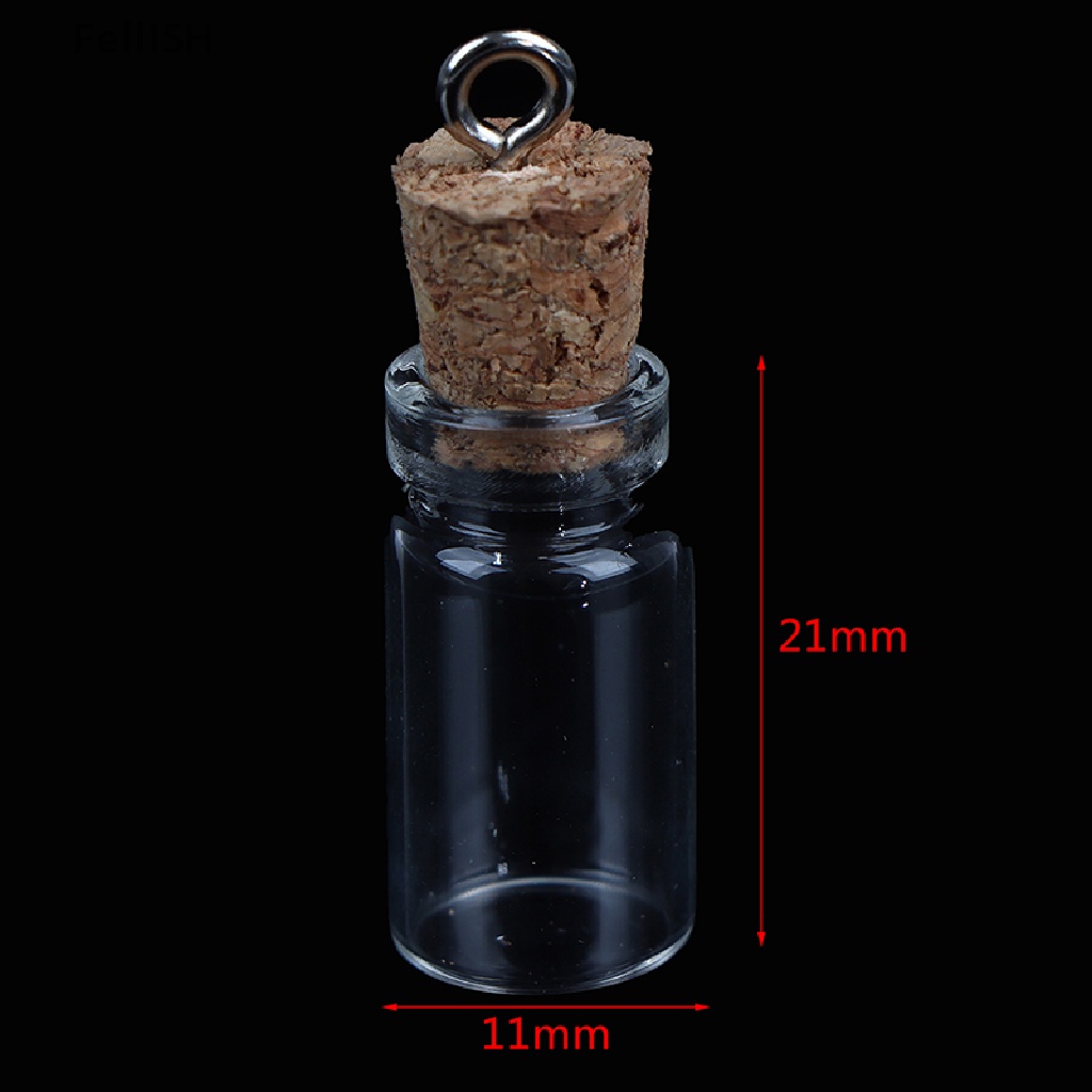 [Fel] 10Pcs Mini Glass Bottles Small Vials Cork Glass Jars Multi Usage Cork Wish Glass COD