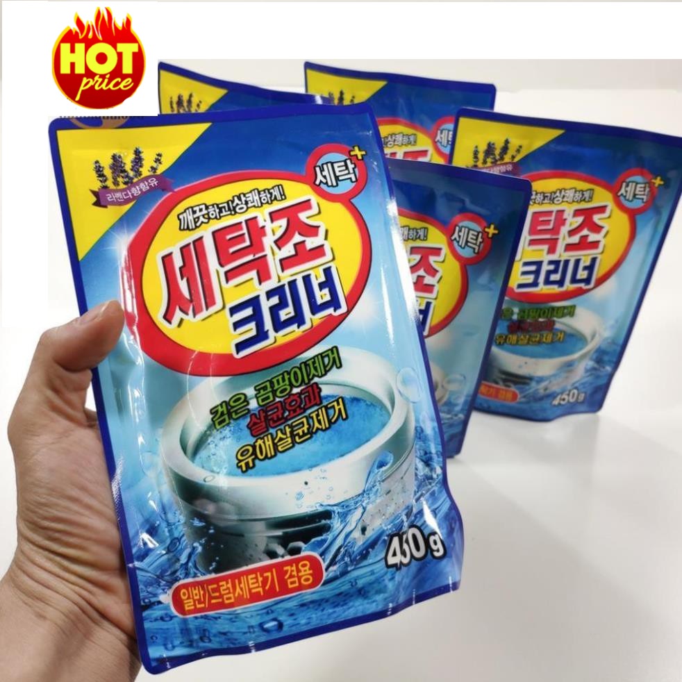 Bột tẩy lồng máy giặt - vệ sinh máy giặt cửa trước cửa ngang Hàn Quốc - 450g
