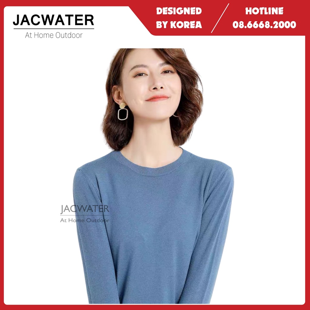 Áo len giữ nhiệt cổ tròn bo gấu mềm mịn co giãn hàn quốc JACWATER V80 | BigBuy360 - bigbuy360.vn