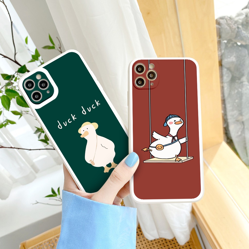 Ốp lưng iphone Chú Vịt vui nhộn cạnh vuông chống sốc cho iphone 8plus x xsmax 11pro max 12pro 12promax13promax tr1164