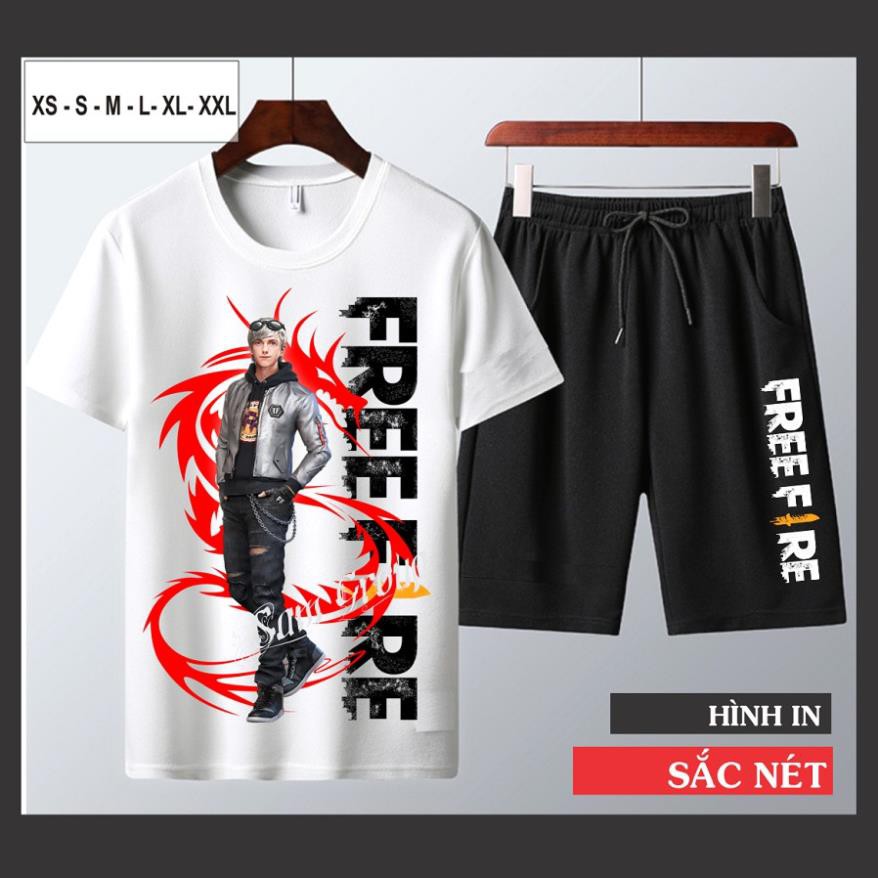 Bộ Quần Áo In Hình Free Fire xuất khẩu cổ tròn cotton - Maxim FF