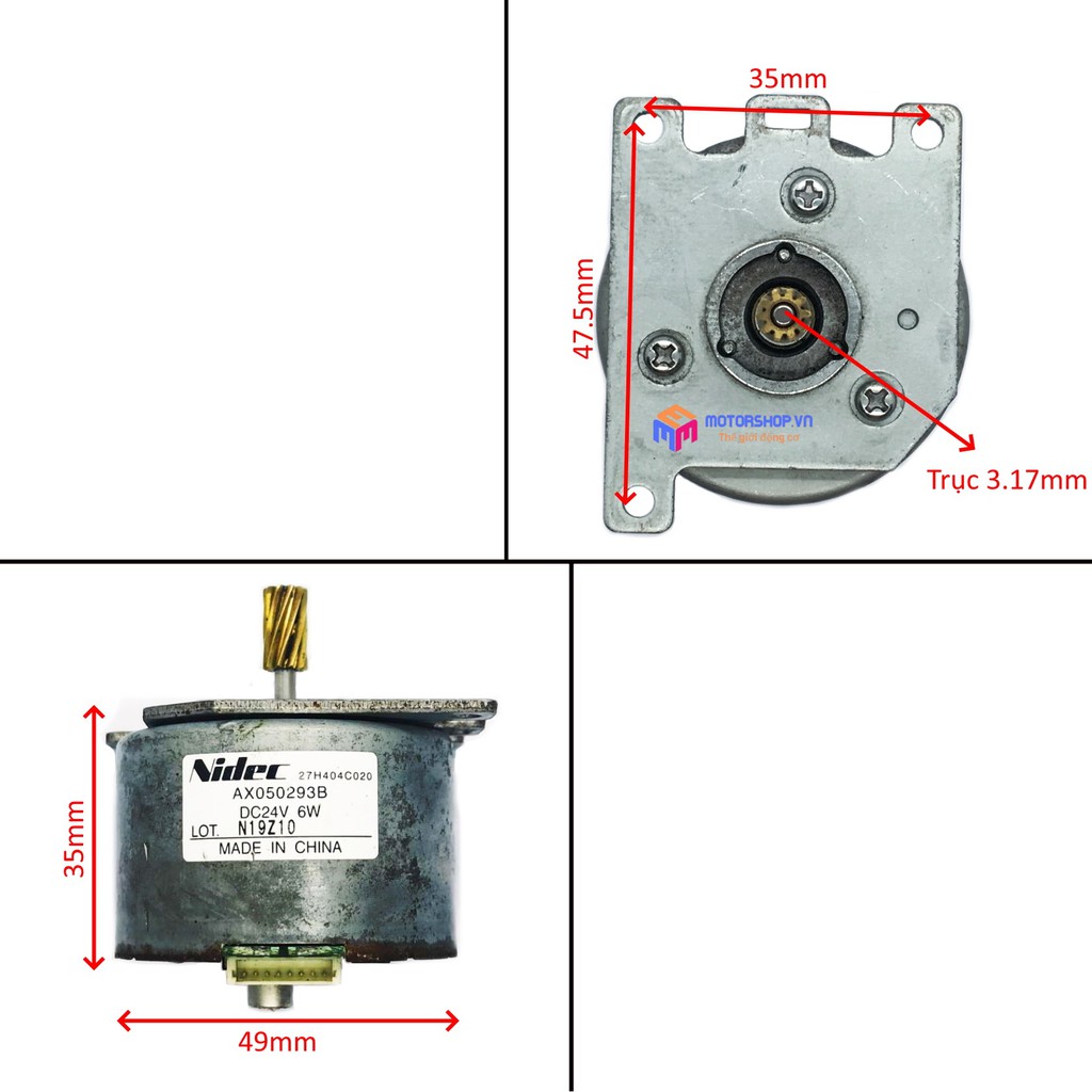 MTS Động Cơ Motor Brushless Chạy Nguồn Ắc Quy 17V - 24V 6W Chế Quạt, Máy Cắt