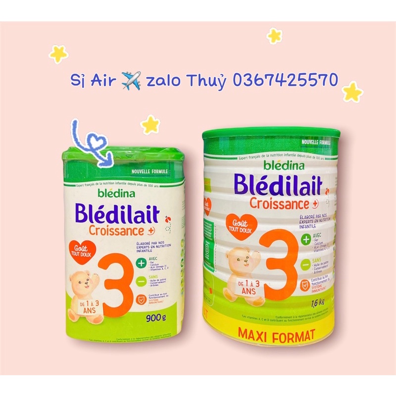 (Air ✈️ đủ bill date 2/2025 ) Sữa bột Bledilait Bledina số 3 hộp 900g - 1,6kg