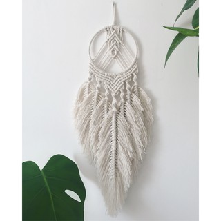 Macrame dreamcatcher chiếc lá treo tường trang trí nhà, homestay (D01)