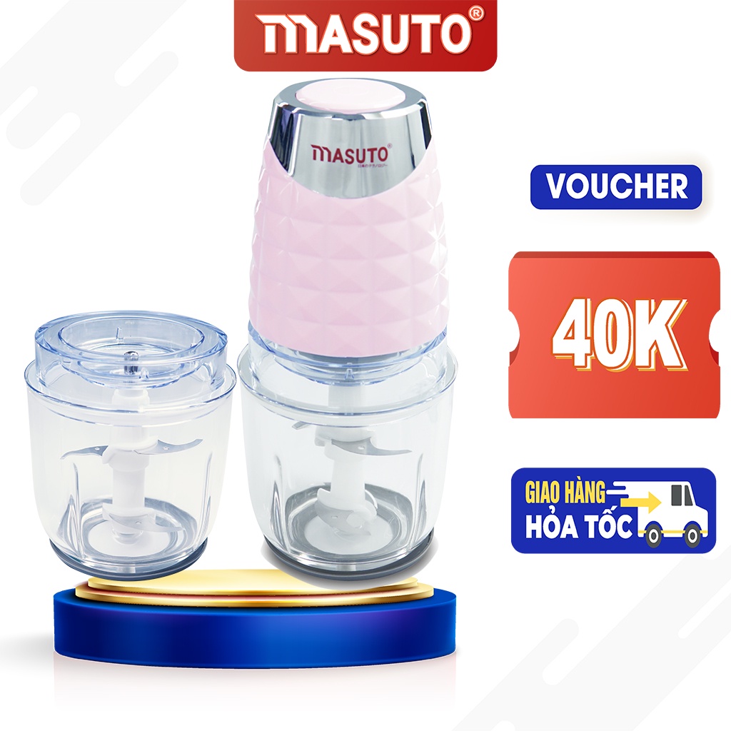 Máy xay sinh tố đa năng Masuto cối 0,6L say thịt đồ ăn dặm tỏi ớt siêu nhuyễn chỉ 10s TẶNG VOUCHER 40K