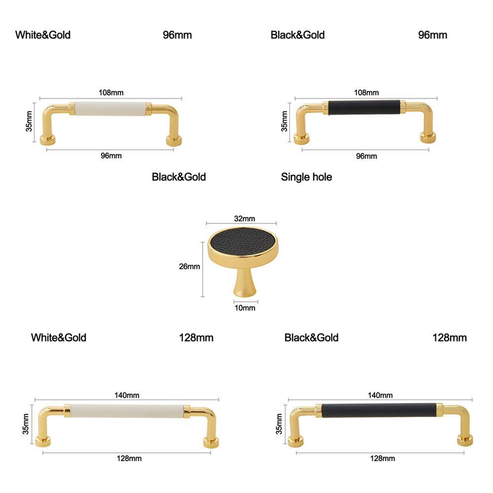 ZAIJIE24 Tay Nắm Cửa Tủ Bằng Da Và Hợp Kim Kẽm Chất Lượng Cao