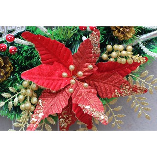 Phụ kiện trang trí noel _Hoa trạng nguyên ( loại có nhũ)