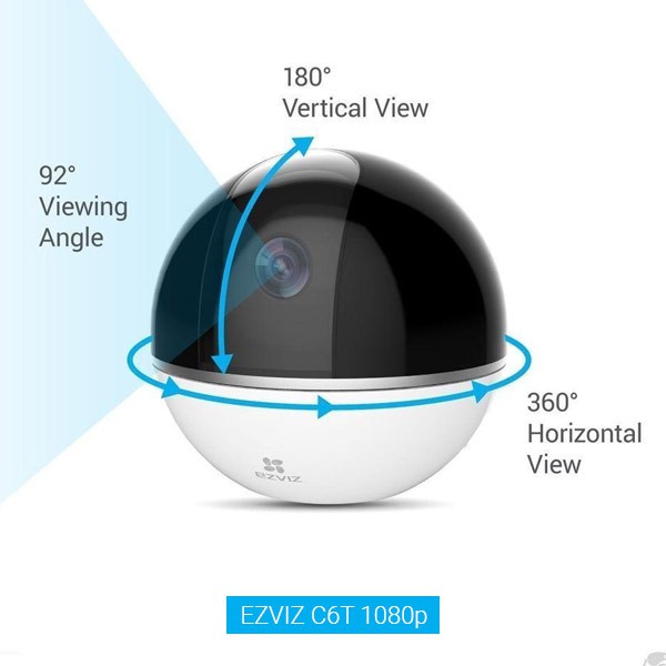 Camera IP Wifi EZVIZ C6TC 2Mp Xoay 360 độ,Theo Chuyển Động, báo động cảm biến - Hổ trợ thẻ nhớ 128Gb, Bảo hành 24 tháng