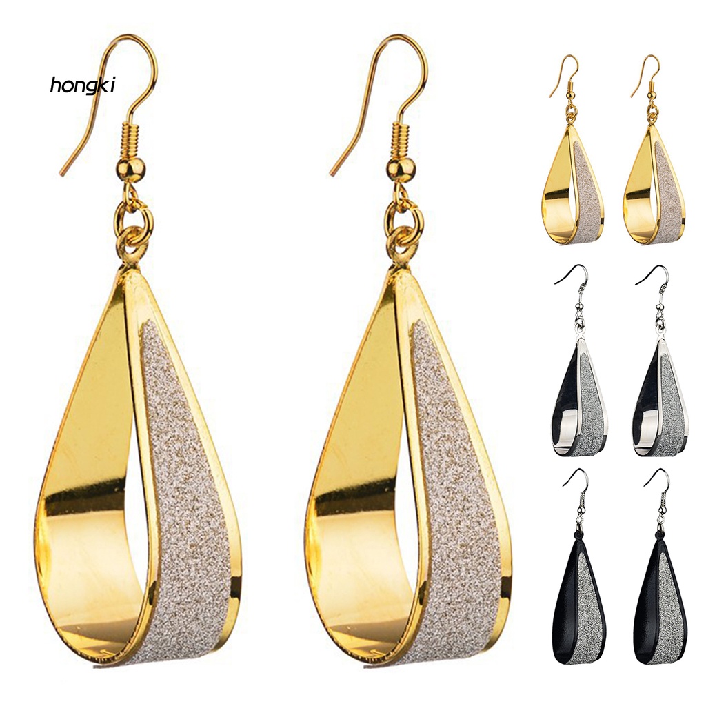 Bông Tai Hợp Kim Hình Giọt Nước Rỗng Đơn Giản Cho Nữ