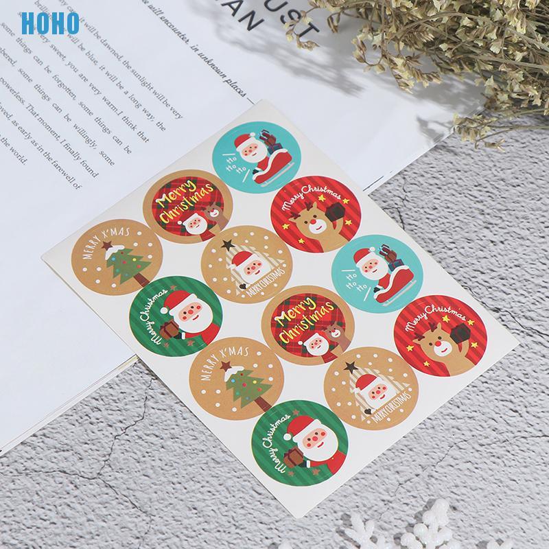 Set 120 Miếng Dán Trang Trí Hộp Quà Giáng Sinh Dễ Thương