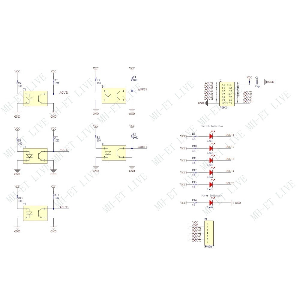 Mô Đun Cảm Biến Hồng Ngoại 5 Kênh TCRT5000