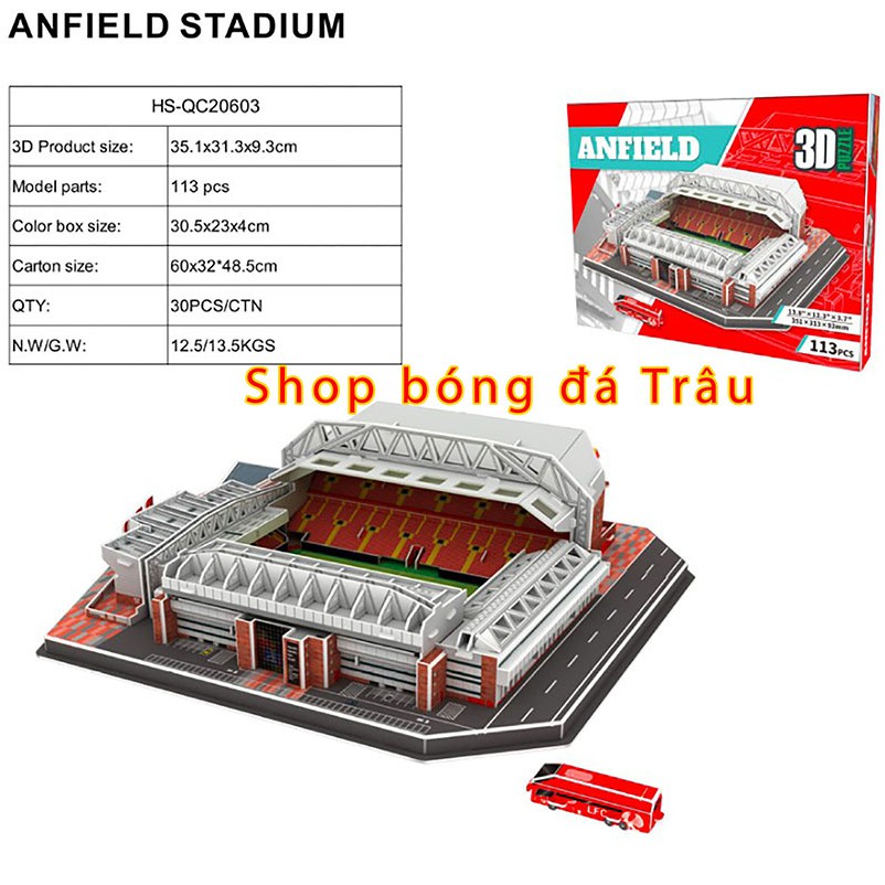 Mô hình sân vân động - các câu lạc bộ bóng đá Manchester, Arsenal, Chelsea, Barca, Real, Liverpool - Trâu shop