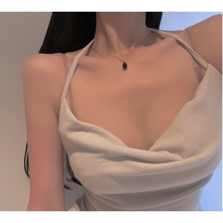 Cocory vn Đầm Hai Dây Xếp Ly Dáng Ôm Thời Trang Quyến Rũ Cho Nữ