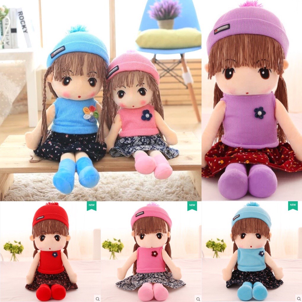 Búp bê váy kẻ kích thước 45cm và 60cm