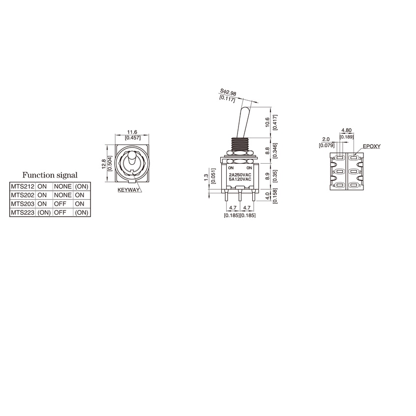 Công Tắc Bật Tắt Tự Động MTS-102 103 202