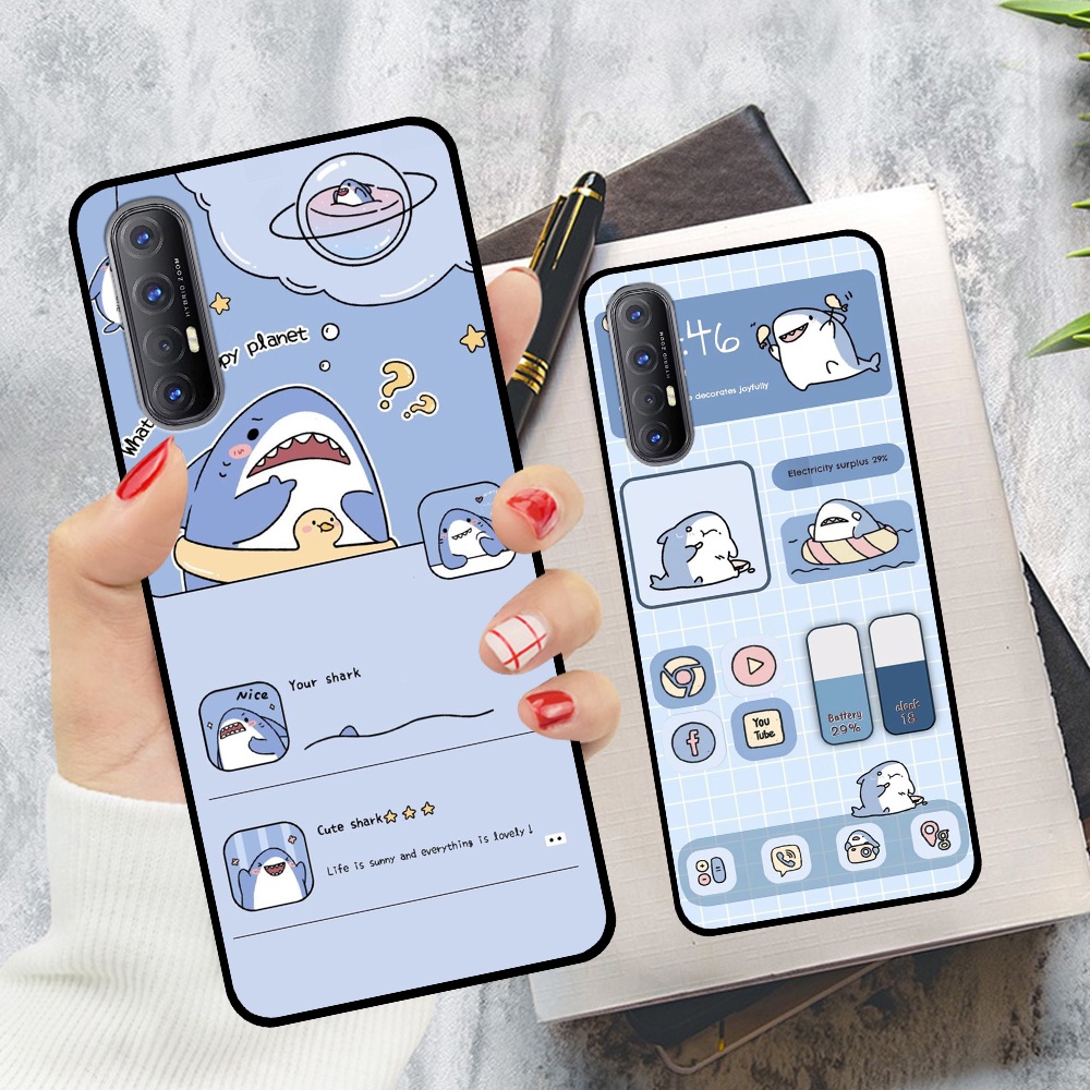 Ốp Oppo Reno 3 Pro in hình nền cá mập đáng yêu giá rẻ