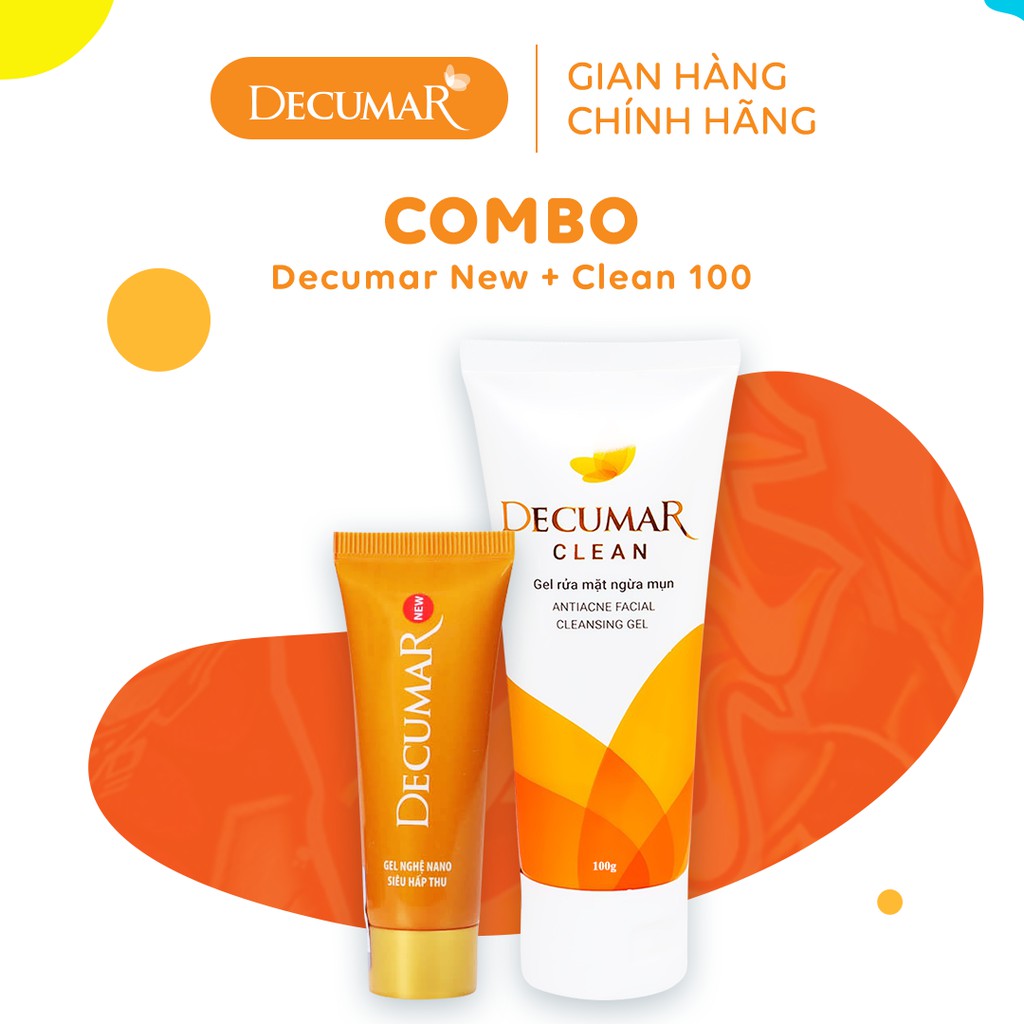 Bộ sản phẩm ngừa mụn Decumar Clean 100gr và Gel ngừa mụn Decumar New 20gr