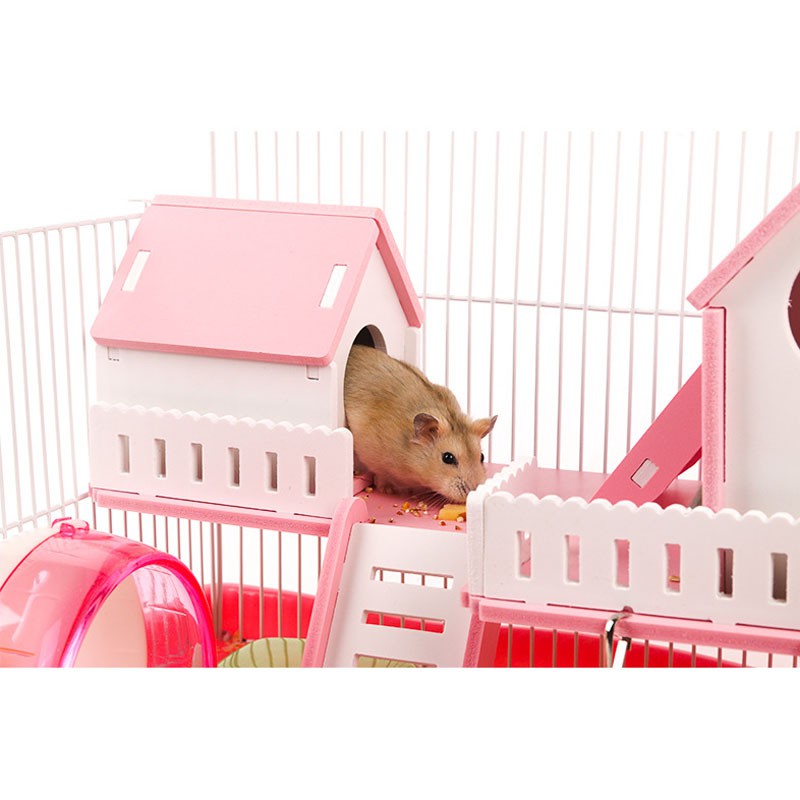 Lồng chuồng 2 tầng cao cấp cho hamster bộ Full phụ kiện