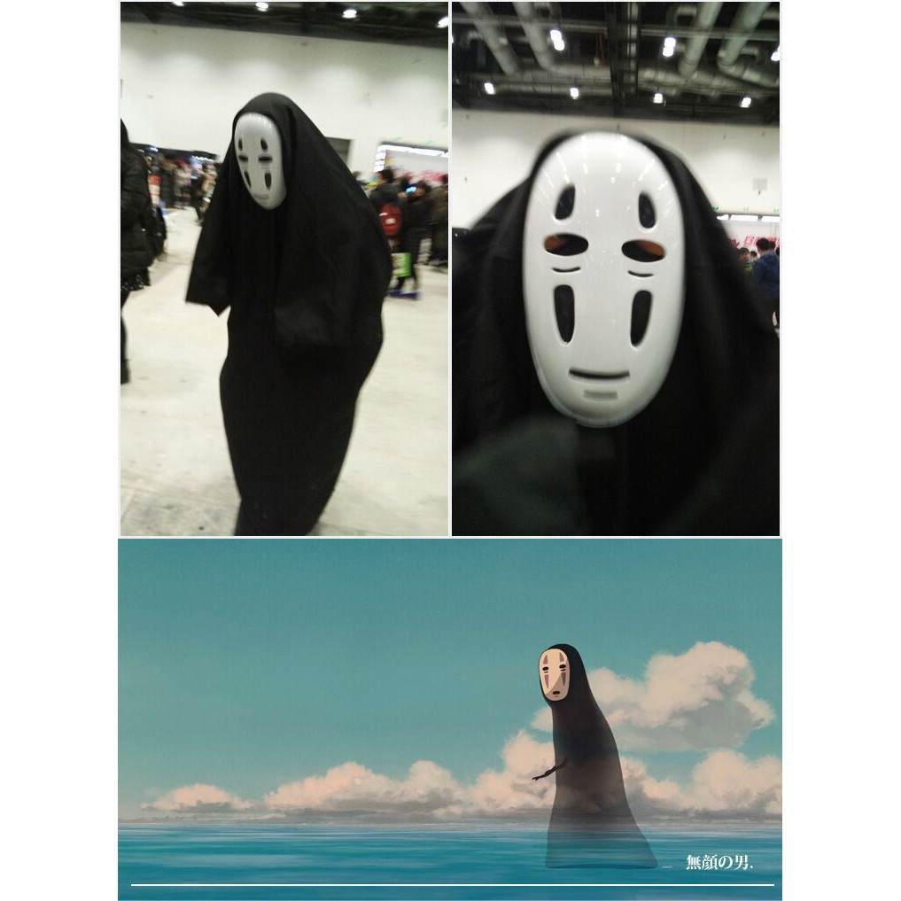 Set bộ  hóa trang  áo choàng đen  + mặt nạ vô diện mã QUA80 VALL IN ONE mã RUG22