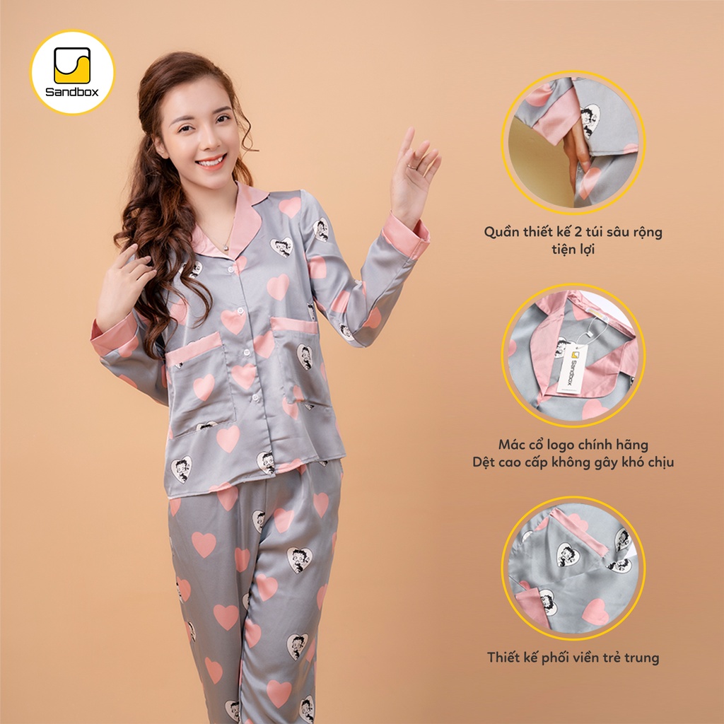 Bộ Mặc Nhà Pijama Lụa Dài SANDBOX TK003