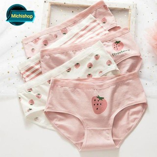 Combo 6 quần lót cotton kháng khuẩn quả dâu cute
