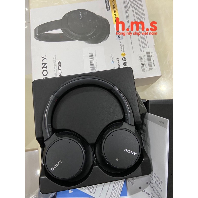 Sony - Tai nghe nhét tai chống ồn không dây WH-CH700N - Đen | Hàng Chính Hãng