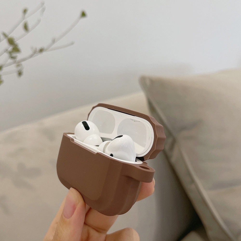 Vỏ Bảo Vệ Hộp Sạc Tai Nghe Bluetooth Airpods 1 / 2 / 3 / pro Bằng Silicon Cứng Màu Trơn Đơn Giản Thời Trang