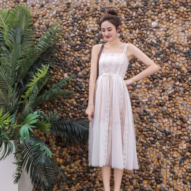 Váy maxi trắng pha ren oder QC | BigBuy360 - bigbuy360.vn
