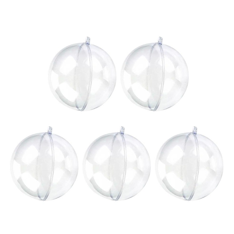 Set 5 Trái Châu Bằng Nhựa Trong Suốt Kích Thước 4 / 5 / 6 / 7 / 8 / 9 / 10cm Trang Trí Cây Thông Noel