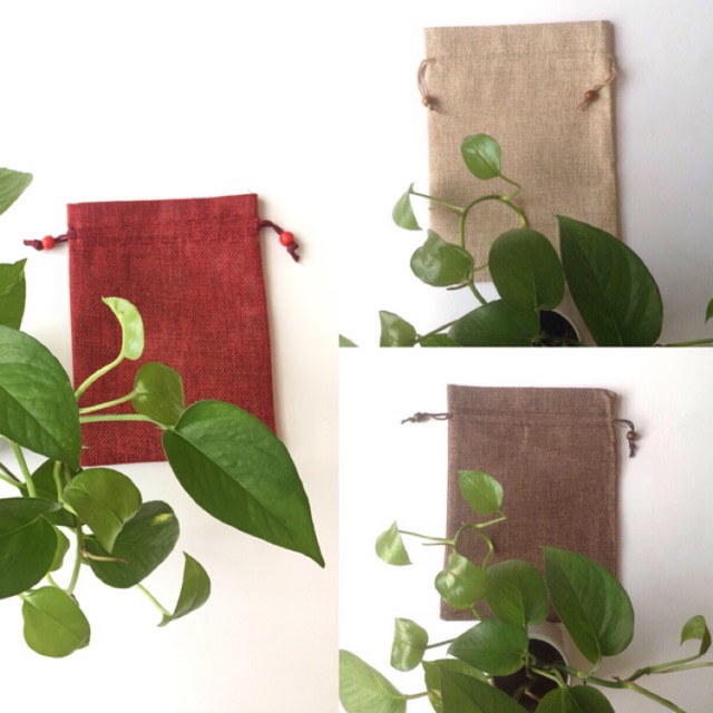 Túi vải bố 17*23cm dây rút đựng bài Tarot trang sức mỹ phẩm quà tặng túi thơm