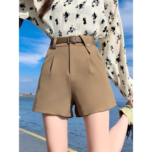 Quần Short Nữ kèm Đai đủ 3 màu đen nâu be đủ cỡ đẹp và sang chảnh-MÃ 068