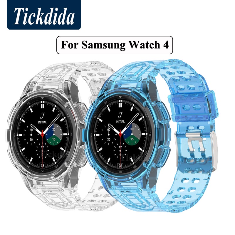 Dây Đeo Silicon Trong Suốt 46mm + Ốp Bảo Vệ Đồng Hồ Thông Minh Samsung Galaxy Watch 4 44mm 40mm